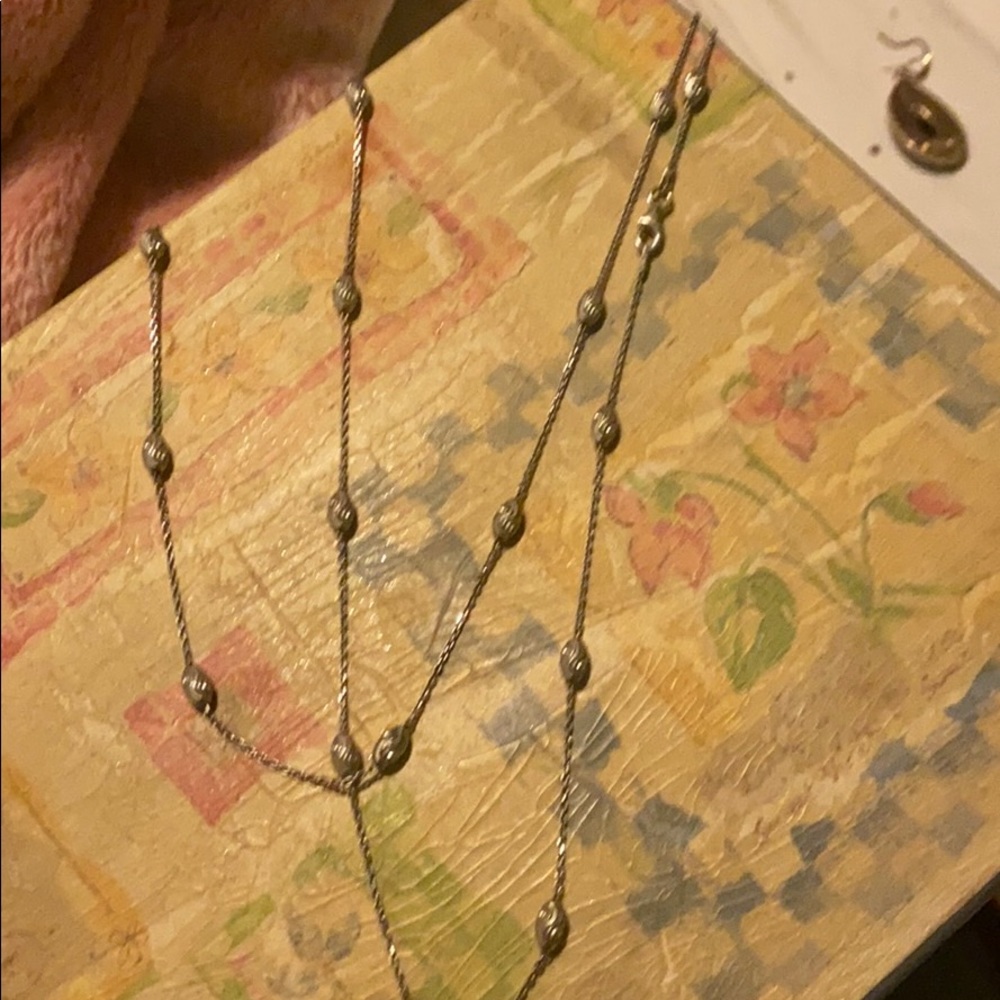 Italian diamond cut sterling silver necklace